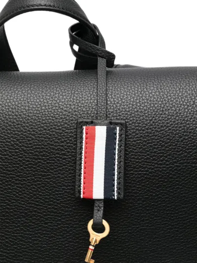 Thom Browne Bolton Pebbled-leather Push-lock Backpack In Black