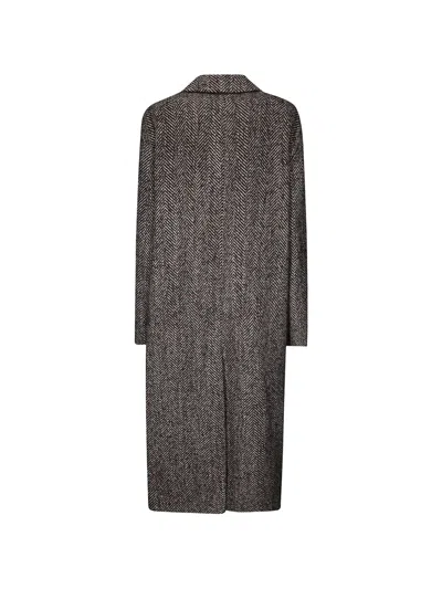 Tagliatore Herringbone-pattern Linden Coat In Gray