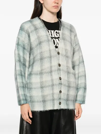 R13 Plaid-pattern Cardigan In Neutral