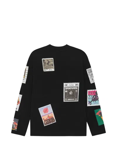 Les Deux Stamp-print Sweater In Black