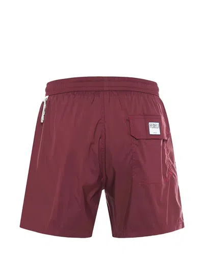 Fedeli Elasticated Drawstring Swim Shorts In Brown