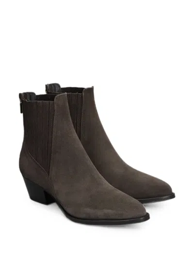 Fabio Rusconi Elasticated-side Zip-up Ankle Boots In Brown