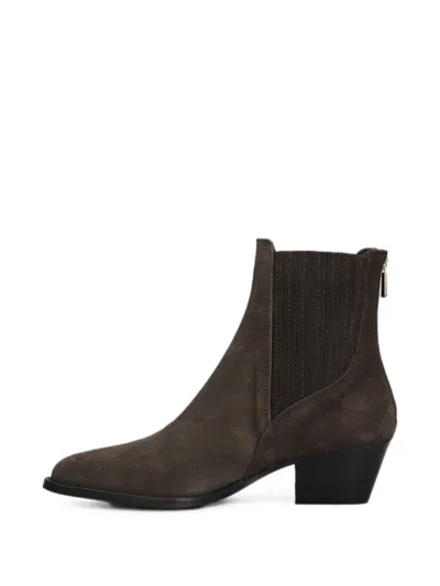 Fabio Rusconi Elasticated-side Zip-up Ankle Boots In Brown