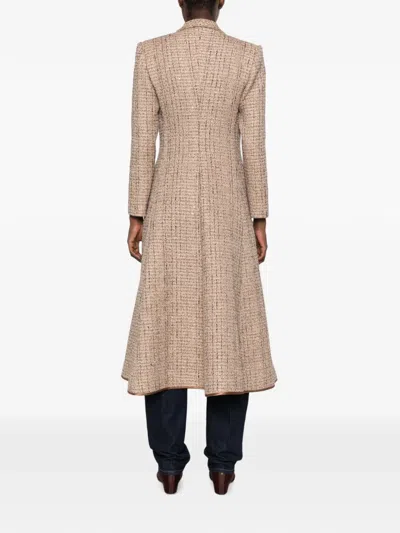 De Santis Peak-lapel Double-breasted Coat In Brown