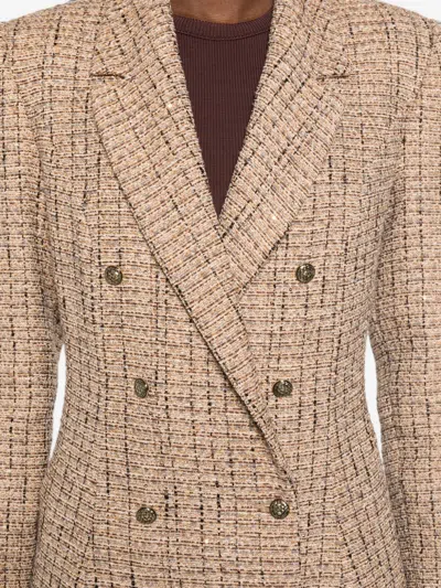 De Santis Peak-lapel Double-breasted Coat In Brown