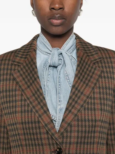 Max Mara Check-pattern Blazer In Brown
