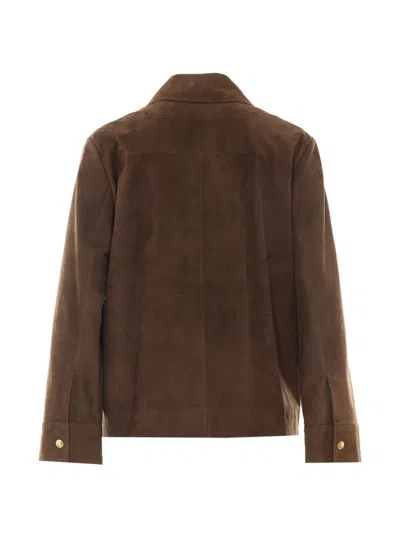 S Max Mara Suede Jacket In Brown