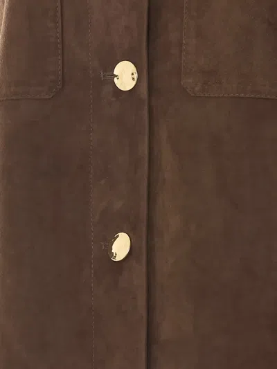 S Max Mara Suede Jacket In Brown