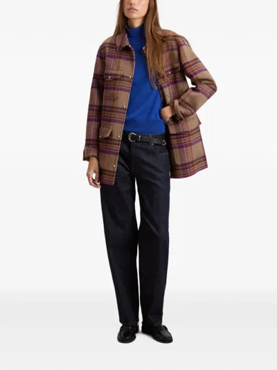 Woolrich Double-face Oversized Coat In Brown