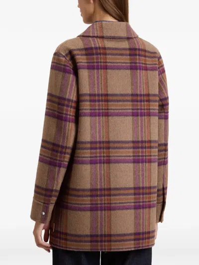 Woolrich Double-face Oversized Coat In Brown