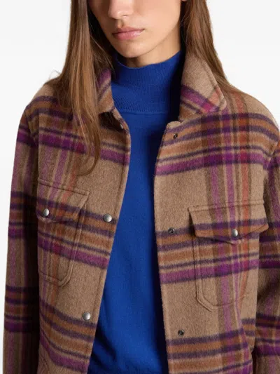 Woolrich Double-face Oversized Coat In Brown