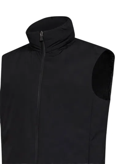 Herno Padded 2-layer Windstopper Vest In Black