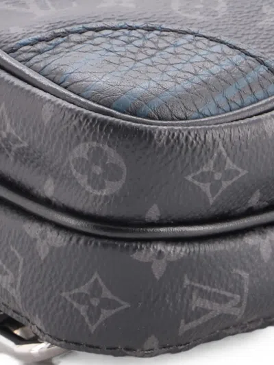 Pre-owned Louis Vuitton Amazone Sling Bag Patchwork Monogram Eclipse Canvas And Printed Leather Backpack In Black