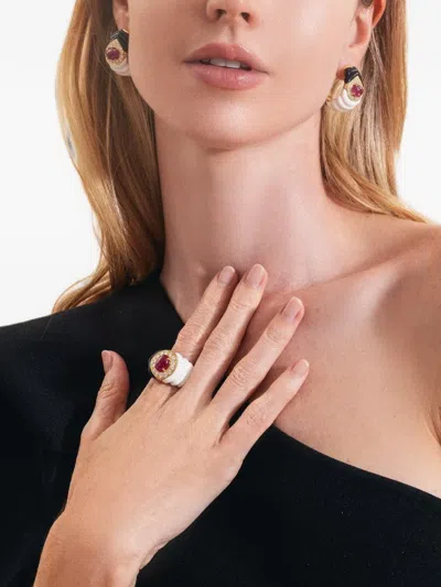 Andreoli Ruby And Diamond Earrings In Gold
