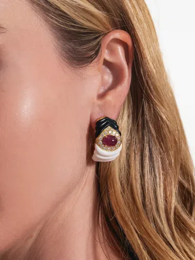 Andreoli Ruby And Diamond Earrings In Gold