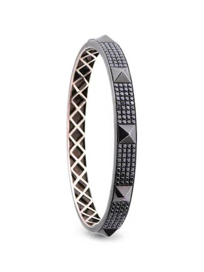 Stéfère Black Diamond Spike Bangle In Black