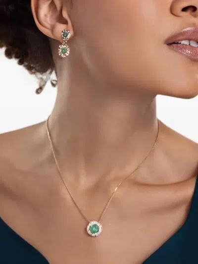 Suzanne Kalan Opal And Emerald Drop Earrings In Multi