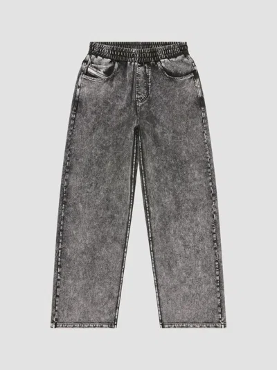 Diesel Sweatpants With Denim Effect In Black Denim