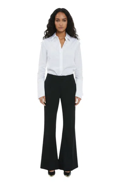 Prada Black Flared Flat Front Pants In Black