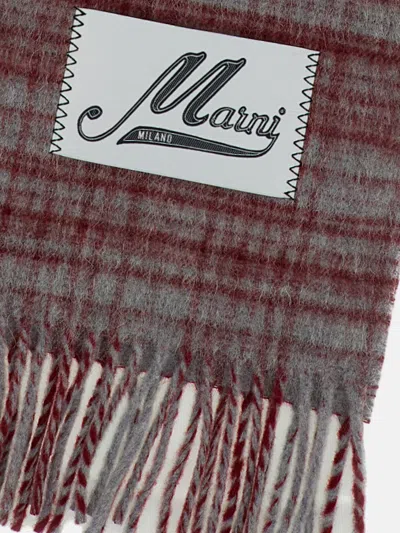 Marni Check-pattern Fringed Scarf In Multi