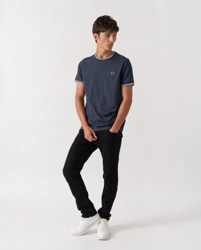 Fred Perry Mens Twin Tipped T-shirt In Gray