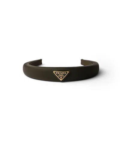 Prada Re-nylon Headband In Forest