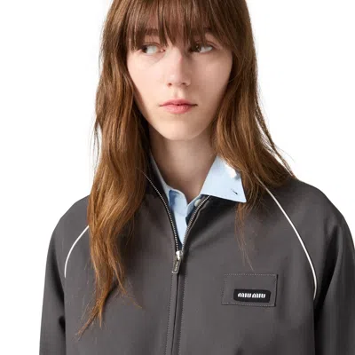 Miu Miu Wool Blouson Jacket In Black