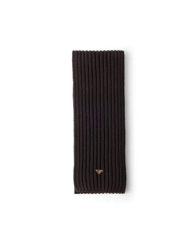 Prada Wool Scarf In Brown