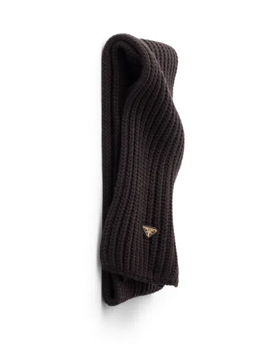 Prada Wool Scarf In Brown