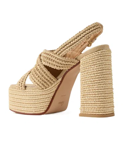 Castaã±er Raffia Platform Sandals In Nude