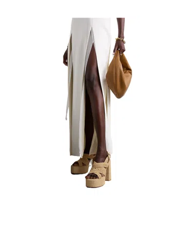 Castaã±er Raffia Platform Sandals In Nude