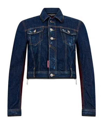 Dsquared2 Dark Bomber Jacket In Blue
