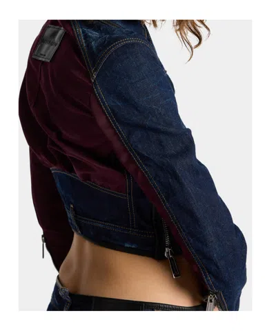 Dsquared2 Dark Bomber Jacket In Blue