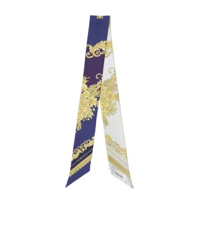 Versace Silk Bandeau Barocco Floral Print Accessory In Multi