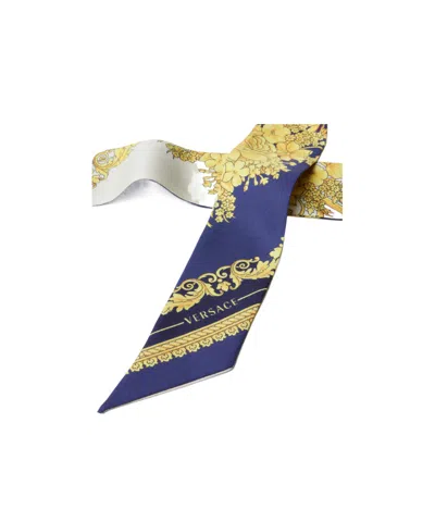 Versace Silk Bandeau Barocco Floral Print Accessory In Multi