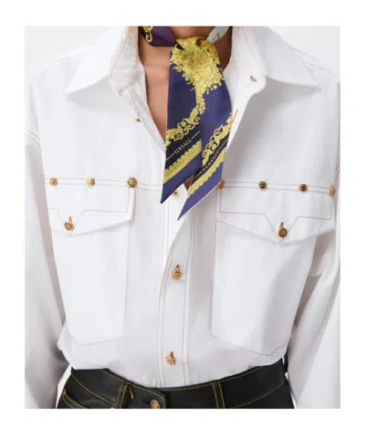Versace Silk Bandeau Barocco Floral Print Accessory In Multi
