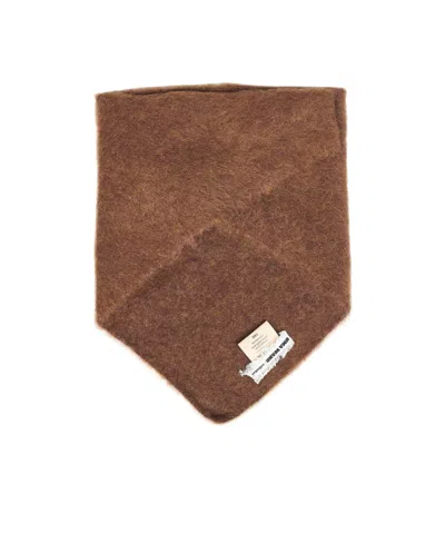 Uma Wang Brown Alpaca-blend Triangular Scarf In Brown