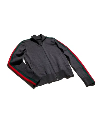 Gucci Web Zip Jacket In Gray