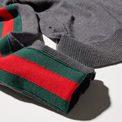 Gucci Web Zip Jacket In Gray