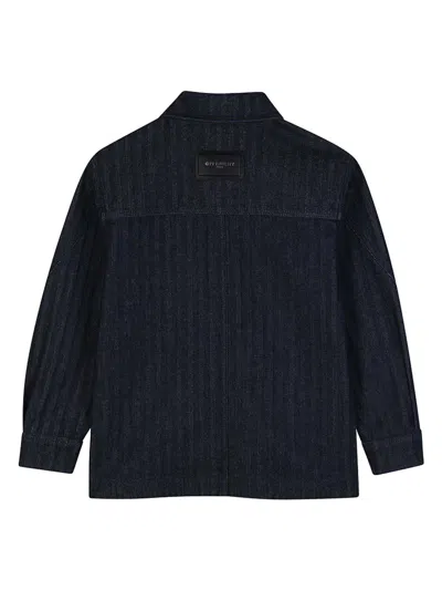 Givenchy Herringbone Denim Overshirt In Black