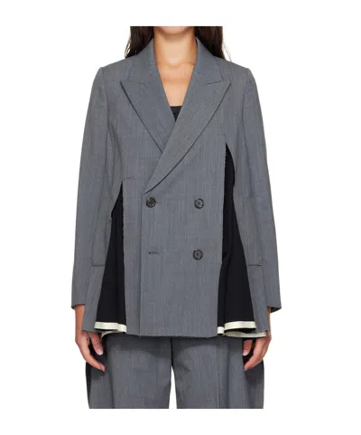 Undercover Gray Up2f1102 Slit Panel Blazer In Gray