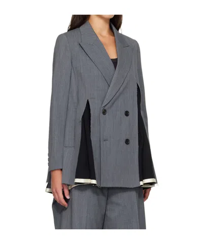 Undercover Gray Up2f1102 Slit Panel Blazer In Gray