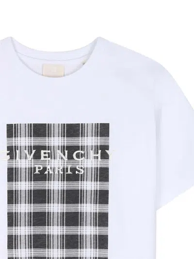Givenchy Check-print Logo-print T-shirt In White