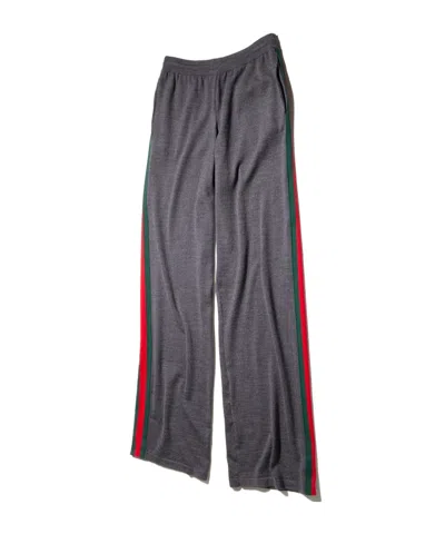Gucci Web Leisure Pants In Gray