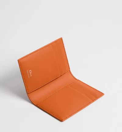 Dior Bifold Card Holder In Orange