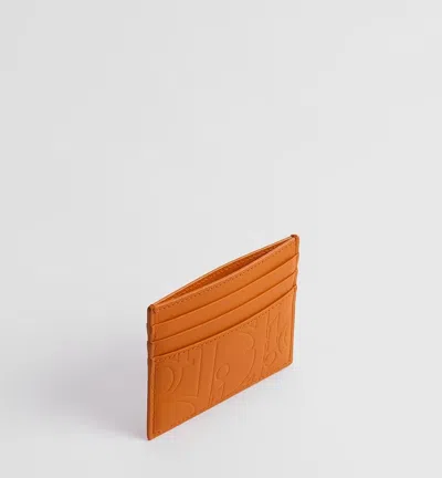 Dior Rectangular Card Holder In Orange