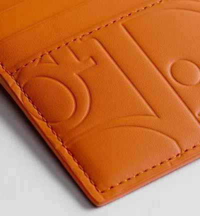 Dior Rectangular Card Holder In Orange