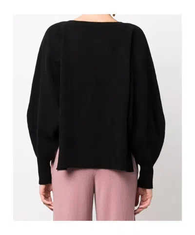 Alberta Ferretti Long-sleeved Knitted Pullover In Black