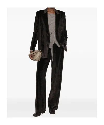 Tagliatore Corduroy Double-breasted Suit In Brown