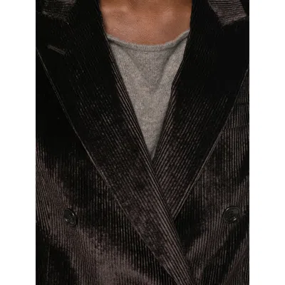 Tagliatore Corduroy Double-breasted Suit In Brown